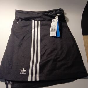 Adidas Black Skirt with White Stripes